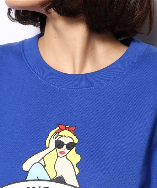 WEGO（ウィゴー）の「WEGO/ヒューマンプリントスウェット（スウェット・レディース・オフホワイト/ブルー/ネイビー/レッド/杢グレー・FREE）」の8枚目の写真