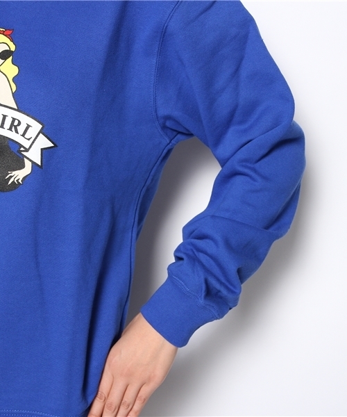 WEGO（ウィゴー）の「WEGO/ヒューマンプリントスウェット（スウェット・レディース・オフホワイト/ブルー/ネイビー/レッド/杢グレー・FREE）」の9枚目の写真