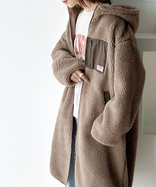 classicalelf（クラシカルエルフ）の「もこもこボアに包まれて フーディージップアップロングコート（ブルゾン・レディース・ベージュ/アイボリー/モカ/ベージュ系その他/ブラウン系その他・MEDIUM/LARGE/X-LARGE/SMALL）」の13枚目の写真