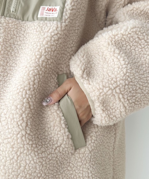 classicalelf（クラシカルエルフ）の「もこもこボアに包まれて フーディージップアップロングコート（ブルゾン・レディース・ベージュ/アイボリー/モカ/ベージュ系その他/ブラウン系その他・MEDIUM/LARGE/X-LARGE/SMALL）」の15枚目の写真