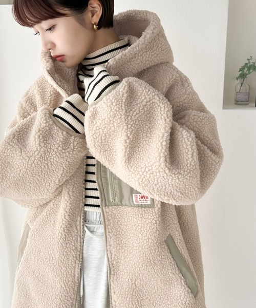 classicalelf（クラシカルエルフ）の「もこもこボアに包まれて フーディージップアップロングコート（ブルゾン・レディース・ベージュ/アイボリー/モカ/ベージュ系その他/ブラウン系その他・MEDIUM/LARGE/X-LARGE/SMALL）」の22枚目の写真