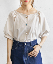 PairPair | 袖ボリュームイロイロ釦スクエアネックブラウス(シャツ/ブラウス)