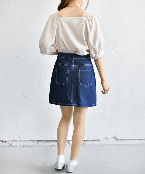 PairPair（ペアペア）の「袖ボリュームイロイロ釦スクエアネックブラウス（シャツ/ブラウス・レディース・スモークピンク/アイボリー/ブルー/ブラック・FREE）」の16枚目の写真