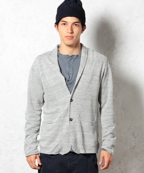 green label relaxing(グリーンレーベルリラクシング)の「◎LINEN SHAWLジャケット カーディガン ◆(テーラードジャケット・メンズ・ライトグレー/ワインレッド/ライム/ネイビー・LARGE/MEDIUM/SMALL/X-LARGE)」の12枚目の写真