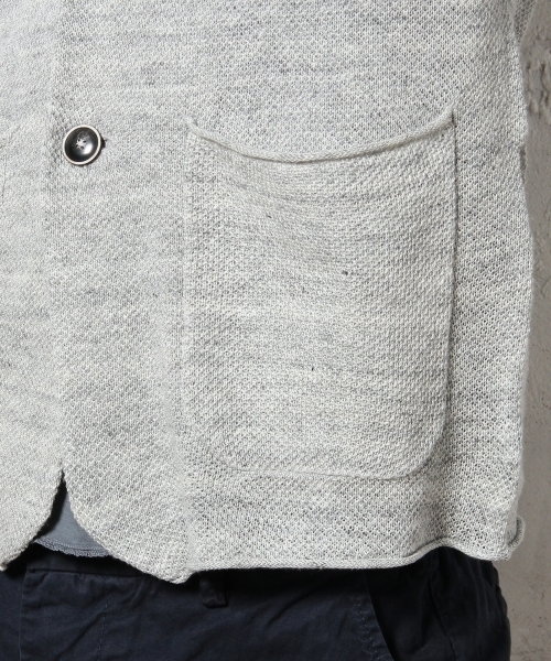 green label relaxing(グリーンレーベルリラクシング)の「◎LINEN SHAWLジャケット カーディガン ◆(テーラードジャケット・メンズ・ライトグレー/ワインレッド/ライム/ネイビー・LARGE/MEDIUM/SMALL/X-LARGE)」の10枚目の写真