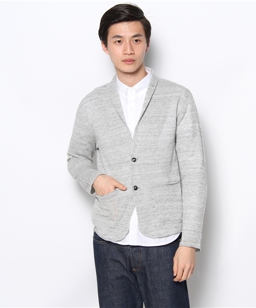 green label relaxing(グリーンレーベルリラクシング)の「◎LINEN SHAWLジャケット カーディガン ◆(テーラードジャケット・メンズ・ライトグレー/ワインレッド/ライム/ネイビー・LARGE/MEDIUM/SMALL/X-LARGE)」の8枚目の写真