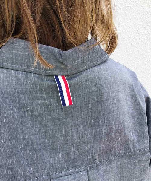 PICCIN（ピッチン）の「ラウンドカットヘムリネン混ロングシャツ（シャツ/ブラウス・レディース・ブラック/グレー/オフホワイト/エメラルド/ブルーグレー・MEDIUM）」の8枚目の写真