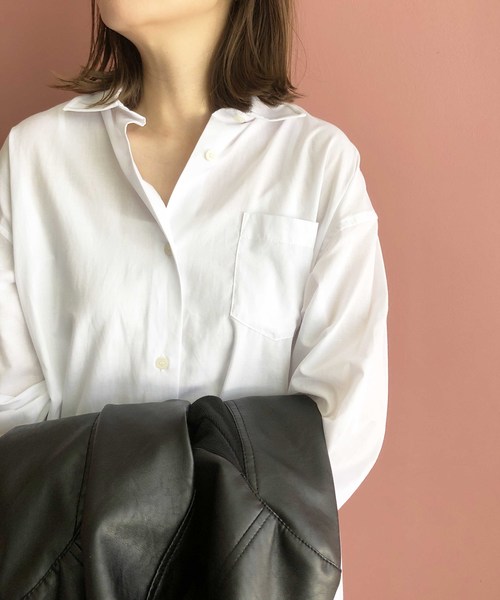 PICCIN（ピッチン）の「ラウンドカットヘムリネン混ロングシャツ（シャツ/ブラウス・レディース・ブラック/グレー/オフホワイト/エメラルド/ブルーグレー・MEDIUM）」の14枚目の写真