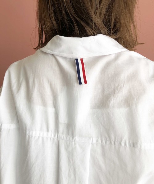 PICCIN（ピッチン）の「ラウンドカットヘムリネン混ロングシャツ（シャツ/ブラウス・レディース・ブラック/グレー/オフホワイト/エメラルド/ブルーグレー・MEDIUM）」の15枚目の写真