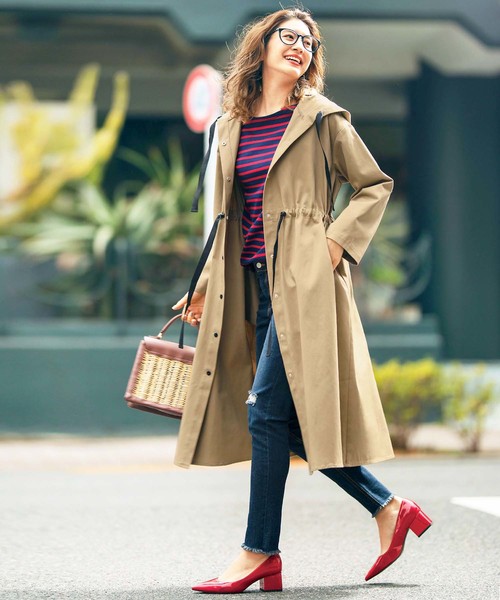 GeeRA（ジーラ）の「ドロスト使いモッズコート（モッズコート・レディース・カーキ/ブラック/ベージュ・MEDIUM/LARGE/X-LARGE）」の13枚目の写真