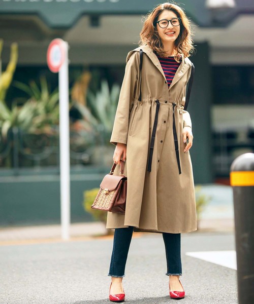 GeeRA（ジーラ）の「ドロスト使いモッズコート（モッズコート・レディース・カーキ/ブラック/ベージュ・MEDIUM/LARGE/X-LARGE）」の14枚目の写真