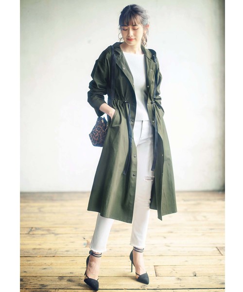 GeeRA（ジーラ）の「ドロスト使いモッズコート（モッズコート・レディース・カーキ/ブラック/ベージュ・MEDIUM/LARGE/X-LARGE）」の15枚目の写真