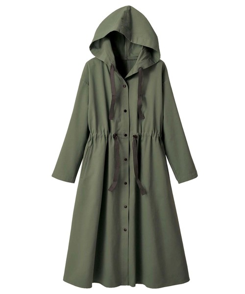 GeeRA（ジーラ）の「ドロスト使いモッズコート（モッズコート・レディース・カーキ/ブラック/ベージュ・MEDIUM/LARGE/X-LARGE）」の9枚目の写真