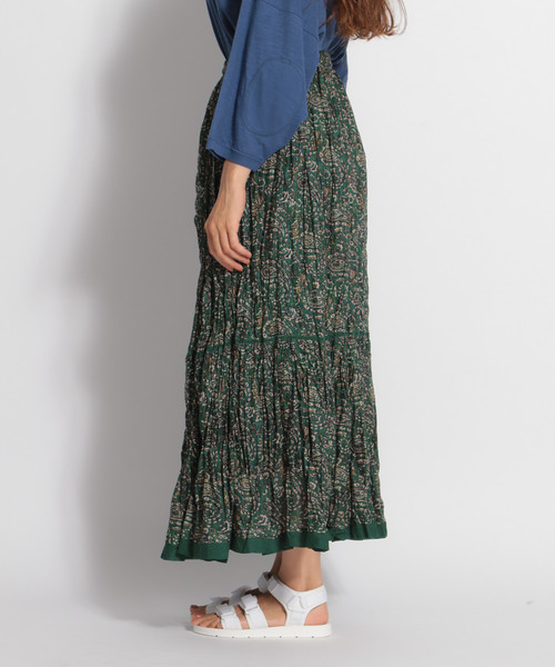 niko and...（ニコアンド）の「インド柄ティアードロングスカート（スカート・レディース・ネイビー/グリーン/キャメル・FREE）」の8枚目の写真