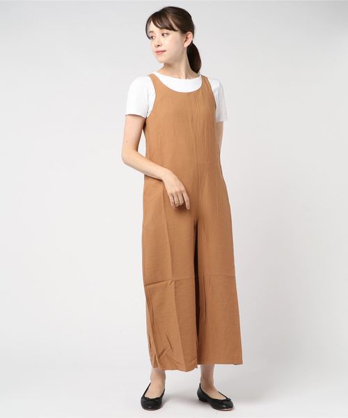 JUGLANS(ユグランス)の「☆ バックリボン ロンパース(サロペット/オーバーオール・レディース・ブラック/ベージュ/ブラウン/ピンク・FREE)」の1枚目の写真