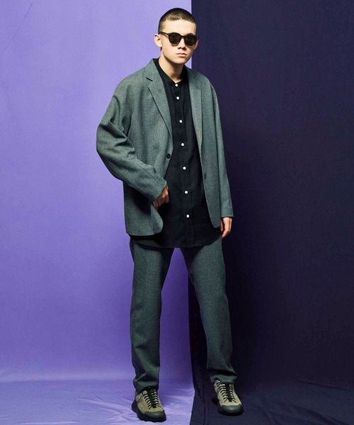 MAISON SPECIAL ESWOOLグレンチェックラグランジャケット