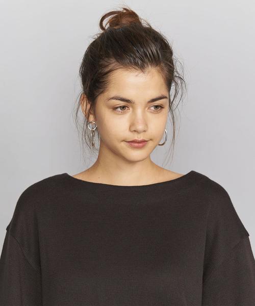 BEAUTY&YOUTH UNITED ARROWS(ビューティーアンドユースユナイテッドアローズ)の「BY コットンアクリル畦ボートネックワイドスリーブカットソーо(Tシャツ/カットソー・レディース・ブラック/ダークブラウン/オフホワイト・FREE)」の14枚目の写真