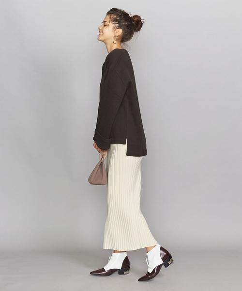 BEAUTY&YOUTH UNITED ARROWS(ビューティーアンドユースユナイテッドアローズ)の「BY コットンアクリル畦ボートネックワイドスリーブカットソーо(Tシャツ/カットソー・レディース・ブラック/ダークブラウン/オフホワイト・FREE)」の19枚目の写真