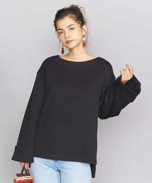 BEAUTY&YOUTH UNITED ARROWS(ビューティーアンドユースユナイテッドアローズ)の「BY コットンアクリル畦ボートネックワイドスリーブカットソーо(Tシャツ/カットソー・レディース・ブラック/ダークブラウン/オフホワイト・FREE)」の10枚目の写真