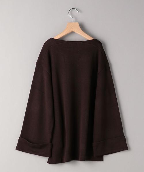 BEAUTY&YOUTH UNITED ARROWS(ビューティーアンドユースユナイテッドアローズ)の「BY コットンアクリル畦ボートネックワイドスリーブカットソーо(Tシャツ/カットソー・レディース・ブラック/ダークブラウン/オフホワイト・FREE)」の12枚目の写真