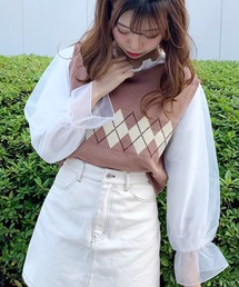 アーガイルベスト×ブラウスセット【ZOZOTOWN限定アイテム】