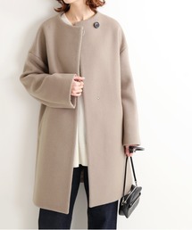 ボトルネックトラペーズコート◆