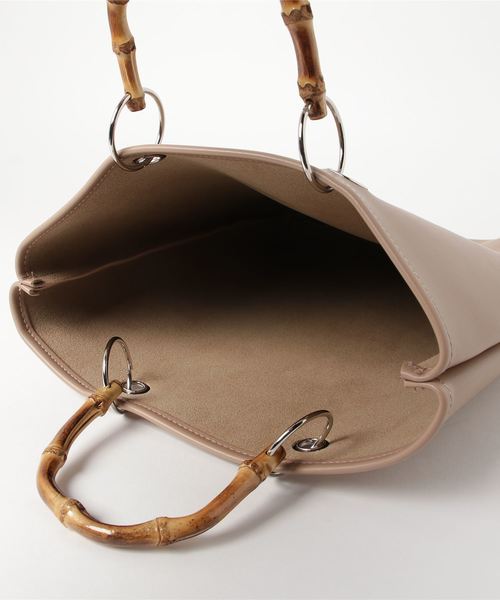 Aunt Marie's（アントマリーズ）の「AUNT MARIE'S バンブーハンドルトートバッグ（トートバッグ・レディース・ブラック/ベージュ/ナチュラル・FREE）」の13枚目の写真