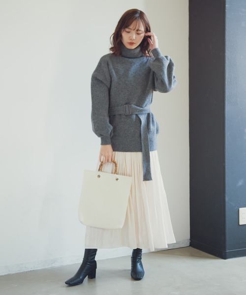 Aunt Marie's（アントマリーズ）の「AUNT MARIE'S バンブーハンドルトートバッグ（トートバッグ・レディース・ブラック/ベージュ/ナチュラル・FREE）」の9枚目の写真