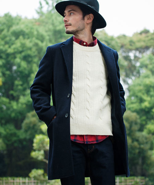 green label relaxing（グリーンレーベルリラクシング）の「◎MELTON チェスターコート ◆（チェスターコート・メンズ・ブラック/その他2/その他1/ネイビー/グレー/ダークグリーン・SMALL/MEDIUM/X-LARGE/LARGE/X-SMALL）」の5枚目の写真