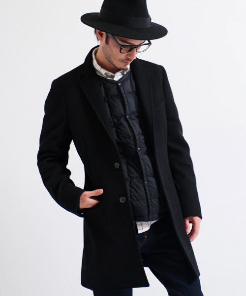 green label relaxing（グリーンレーベルリラクシング）の「◎MELTON チェスターコート ◆（チェスターコート・メンズ・ブラック/その他2/その他1/ネイビー/グレー/ダークグリーン・SMALL/MEDIUM/X-LARGE/LARGE/X-SMALL）」の2枚目の写真