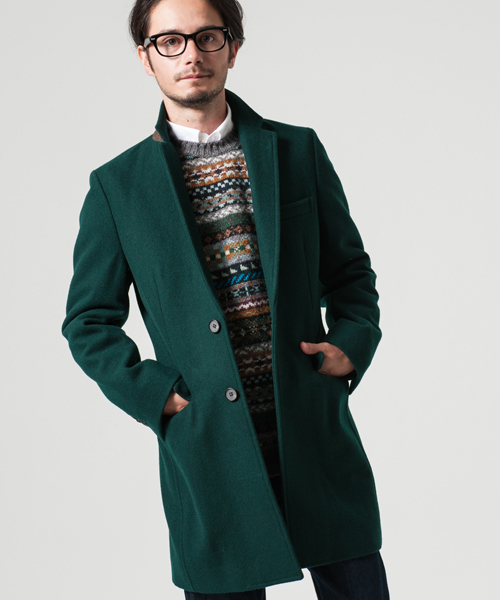 green label relaxing（グリーンレーベルリラクシング）の「◎MELTON チェスターコート ◆（チェスターコート・メンズ・ブラック/その他2/その他1/ネイビー/グレー/ダークグリーン・SMALL/MEDIUM/X-LARGE/LARGE/X-SMALL）」の4枚目の写真