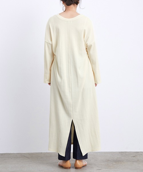 ADAM ET ROPE'（アダムエロペ）の「ベルト付きテレコワンピース（ワンピース・レディース・オフホワイト/パープル系その他・FREE）」の8枚目の写真