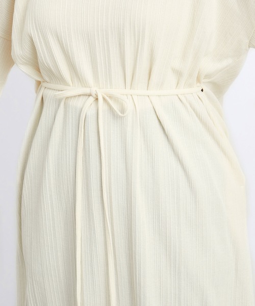 ADAM ET ROPE'（アダムエロペ）の「ベルト付きテレコワンピース（ワンピース・レディース・オフホワイト/パープル系その他・FREE）」の12枚目の写真