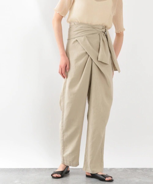 LOWRYS FARM(ローリーズファーム)の「エコR/Lラップパンツ 869230(その他パンツ・レディース・チャコールグレー/ベージュ/アイボリー・FREE)」の3枚目の写真