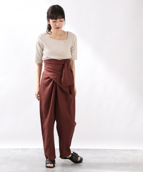 LOWRYS FARM(ローリーズファーム)の「エコR/Lラップパンツ 869230(その他パンツ・レディース・チャコールグレー/ベージュ/アイボリー・FREE)」の18枚目の写真