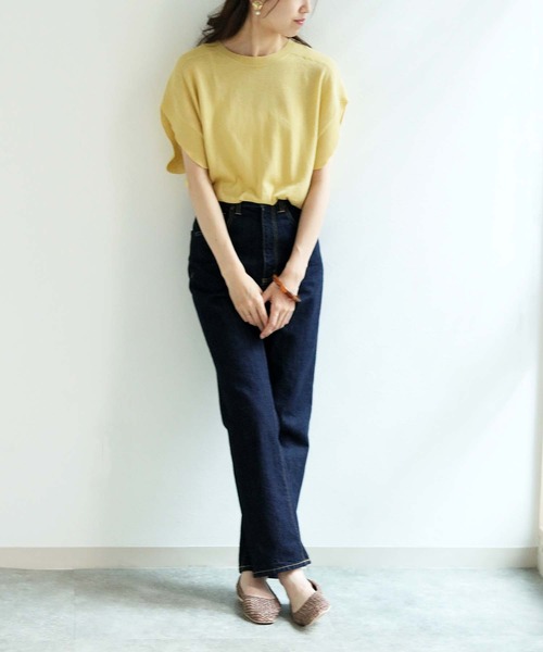 vingtrois(バントロア)の「【cheriella】リネン混チュニックニットベストプルオーバー(ニット/セーター・レディース・グリーン/イエロー系その他/グレイッシュベージュ/キナリ・M)」の4枚目の写真