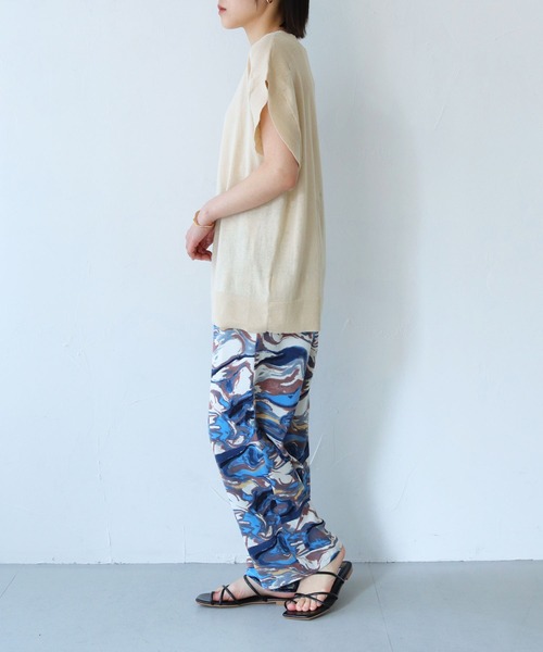 vingtrois(バントロア)の「【cheriella】リネン混チュニックニットベストプルオーバー(ニット/セーター・レディース・グリーン/イエロー系その他/グレイッシュベージュ/キナリ・M)」の10枚目の写真