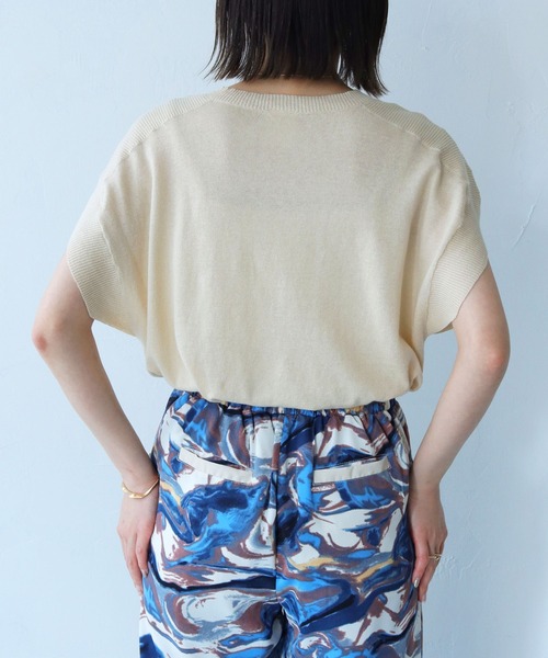 vingtrois(バントロア)の「【cheriella】リネン混チュニックニットベストプルオーバー(ニット/セーター・レディース・グリーン/イエロー系その他/グレイッシュベージュ/キナリ・M)」の15枚目の写真