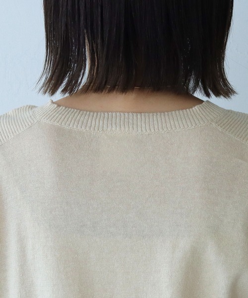 vingtrois(バントロア)の「【cheriella】リネン混チュニックニットベストプルオーバー(ニット/セーター・レディース・グリーン/イエロー系その他/グレイッシュベージュ/キナリ・M)」の18枚目の写真