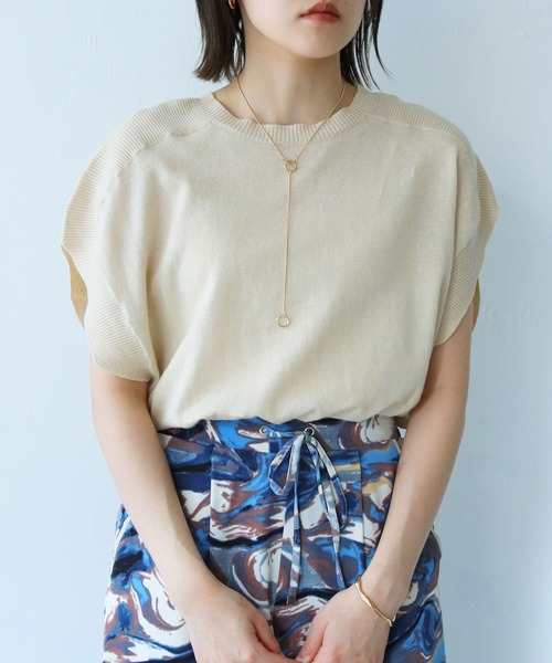 vingtrois(バントロア)の「【cheriella】リネン混チュニックニットベストプルオーバー(ニット/セーター・レディース・グリーン/イエロー系その他/グレイッシュベージュ/キナリ・M)」の12枚目の写真