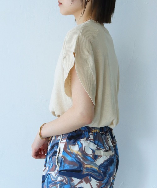 vingtrois(バントロア)の「【cheriella】リネン混チュニックニットベストプルオーバー(ニット/セーター・レディース・グリーン/イエロー系その他/グレイッシュベージュ/キナリ・M)」の14枚目の写真