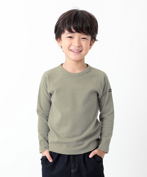 devirock（デビロック）の「ウルトラストレッチ長袖Tシャツ（Tシャツ/カットソー・キッズ・ホワイト/ブラック/ヘザーチャコール/ネイビー/ブルー系その他/ライトカーキ/パープル系その他/ピンク系その他/モカ/ライトブラウン/ベージュ/ダークオレンジ・100cm/110cm/120cm/130cm/140cm/150cm/160cm/80ｃｍ/90cm）」の7枚目の写真