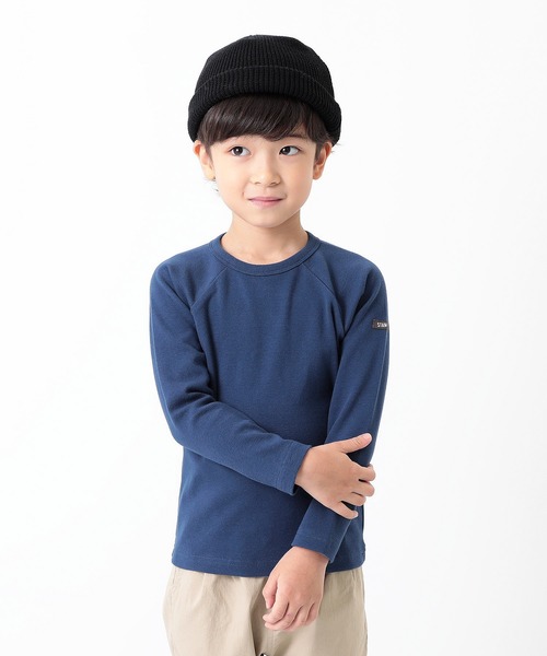 devirock（デビロック）の「ウルトラストレッチ長袖Tシャツ（Tシャツ/カットソー・キッズ・ホワイト/ブラック/ヘザーチャコール/ネイビー/ブルー系その他/ライトカーキ/パープル系その他/ピンク系その他/モカ/ライトブラウン/ベージュ/ダークオレンジ・100cm/110cm/120cm/130cm/140cm/150cm/160cm/80ｃｍ/90cm）」の9枚目の写真