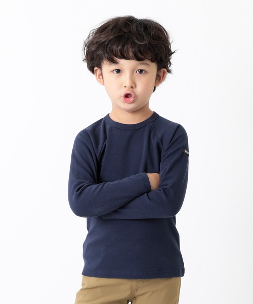 devirock（デビロック）の「ウルトラストレッチ長袖Tシャツ（Tシャツ/カットソー・キッズ・ホワイト/ブラック/ヘザーチャコール/ネイビー/ブルー系その他/ライトカーキ/パープル系その他/ピンク系その他/モカ/ライトブラウン/ベージュ/ダークオレンジ・100cm/110cm/120cm/130cm/140cm/150cm/160cm/80ｃｍ/90cm）」の8枚目の写真