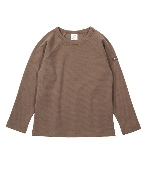 devirock（デビロック）の「ウルトラストレッチ長袖Tシャツ（Tシャツ/カットソー・キッズ・ホワイト/ブラック/ヘザーチャコール/ネイビー/ブルー系その他/ライトカーキ/パープル系その他/ピンク系その他/モカ/ライトブラウン/ベージュ/ダークオレンジ・100cm/110cm/120cm/130cm/140cm/150cm/160cm/80ｃｍ/90cm）」の19枚目の写真