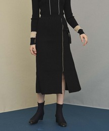 パターンメローリブニットスカート