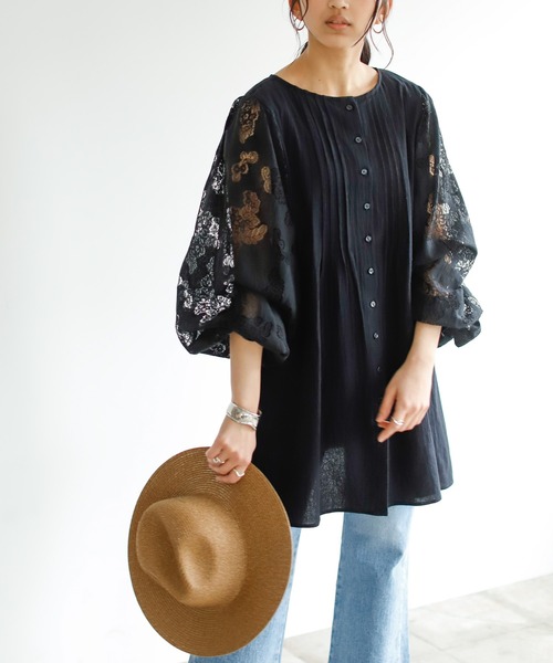 Holiday 袖レースコットンチュニックワンピース Auntie Rosa Holiday オンラインストア レディスファッション通販