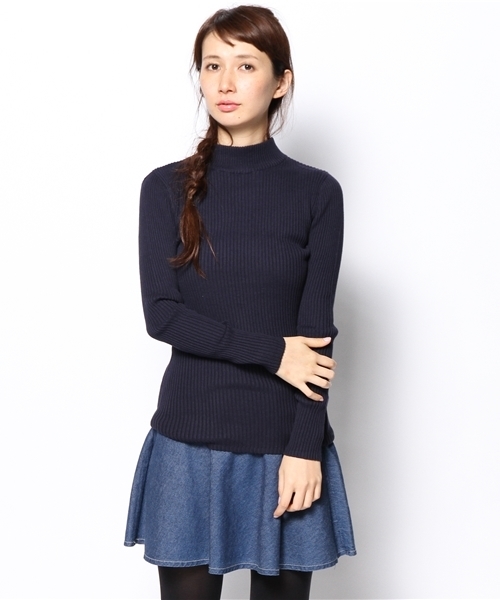 Kastane(カスタネ)の「【Kastane】ハイネックリブプルオーバー(ニット/セーター・レディース・オフホワイト/ネイビー/ボルドー・FREE)」の1枚目の写真