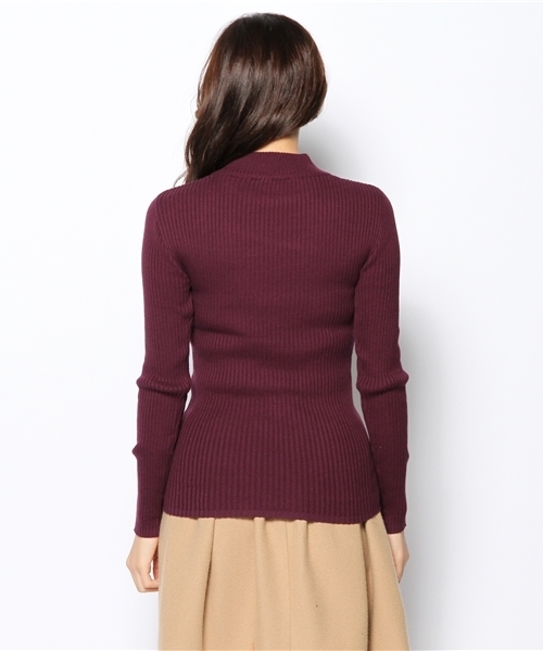Kastane(カスタネ)の「【Kastane】ハイネックリブプルオーバー(ニット/セーター・レディース・オフホワイト/ネイビー/ボルドー・FREE)」の6枚目の写真
