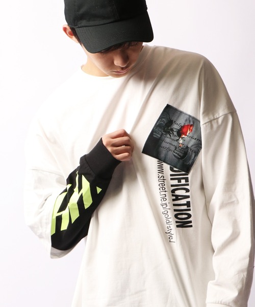 セール Atc In The Attic Homme 袖切り替えフォトプリントロンt Tシャツ カットソー A T C In The Attic Homme エーティーシーインジアティックオム のファッション通販 Zozotown